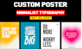 create typography poster motivational quotes wall art design