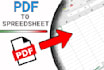 extract data from PDF to excel