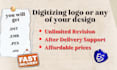 embroidery digitizing logo any of your design using wilcom