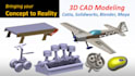 make 3d cad on blender, solidworks, catia and 2d drawings