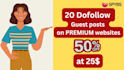 20 high quality dofollow guest posts on premium websites
