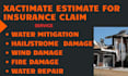 do xactimate estimate for insurance claim
