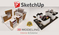 do 3d model in sketchup and render