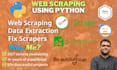 do python web scraping, data extraction, using scrapy, selenium, beatifulsoup