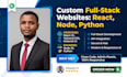 build a custom full stack website app using react js, node js, and python