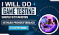 test and review your game on steam, epic, or play store
