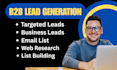 do b2b lead generation, web research, contact list, email list