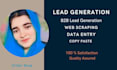 do b2b lead generation data entry linkedin and web scraping