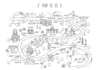 create a line art map illustration