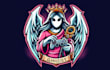 design creative angle queen ghost gaming mascot logo  in 12 hours