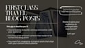 write first class travel blog posts