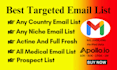 provide targeted verified email list for email marketing