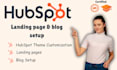 hubspot landing page, blog and email setup