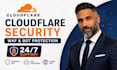 configure cloudflare security, waf firewall rules and bot protection