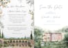 design wedding invitation with a venue illustration