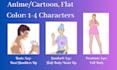 draw a character in an anime style with flat color