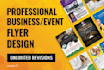 design a professional flyer with unlimited revisions