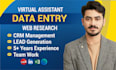 be your web reseacher and data entry assistant