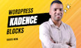 develop a kadence pro website with gutenberg custom block