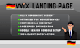 design a german landingpage with professional SEO using wix