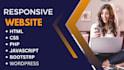 create  responsive web design in html CSS javascript bootstrap and wordpress