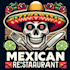 make amazing mexican restaurant skull head mascot logo design
