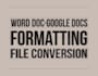 format your microsoft word and google docs