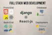 build website with django, react, nextjs, javascript and python apis