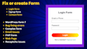 create or fix contact form in php ,email issue ,  login and signup form issue