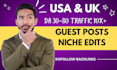publish USA and UK guest posts on high quality blogs