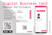 design website like clickable digital business card with qr code, vcard