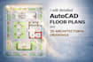 draw autocad 2d architectural floor plan in autocad