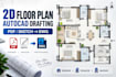 draw professional 2d floor plans in autocad