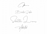 handwritten signature, autograph, cursive with practice sheet
