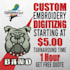 do embroidery digitizing design into dst pes ofm file in 1 hour
