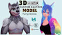 model vrchat avatar, furry, 3d model vr character nsfw model from scratch