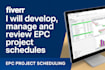 develop, manage and review epc project schedules