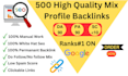 do 500 high da90 seo mix profile backlinks manually