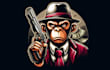 create amazing monkey mafia mascot logo design  in 12 hours