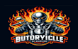 do modern awesome motorcycle mascot logo design