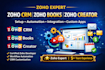 setup and customize zoho CRM, zoho books, and zoho creator