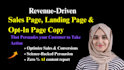 do copywriting for all landing page,sales page opt in page and SEO sales funnel