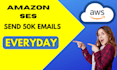 setup amazon ses AWS account approved for 50k email sending