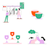 create flat illustrations as a set