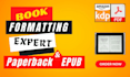 fix error, format, edit publish your kindle ebook on amazon KDP, ibook, lulu