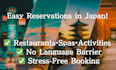 book restaurants, salons, and any facilities in japan
