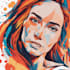 create a face into color vector art portrait