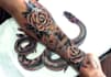 create a geometric sleeve tattoo design