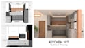draw kitchen set design 3d and 2d technical drawing