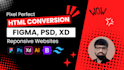 convert figma, xd, psd to html, bootstrap, tailwind responsive